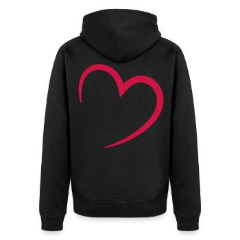 heart - love - Coeur - Veste à capuche bio Premium Unisexe - noir - Dos - Nico (187cm)