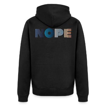 Nope - Unisex Premium Organic Zip Hoodie - black - Back - Nico (187cm)