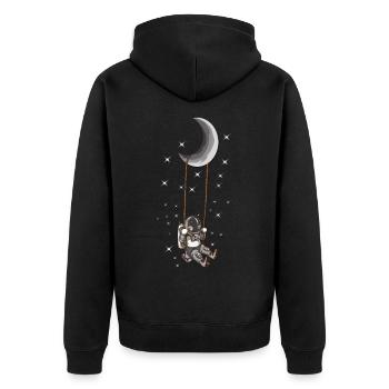 Astronaute Balançoire lune Univers Des étoiles - Veste à capuche bio Premium Unisexe - noir - Dos - Nico (187cm)