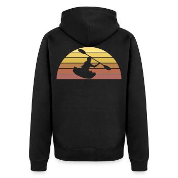 Paddel Kanusport - Unisex Premium Bio Zip Hoodie - Schwarz - Hinten - Nico (187cm)
