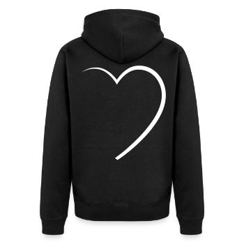 Demi-coeur - Veste à capuche bio Premium Unisexe - noir - Dos - Nico (187cm)