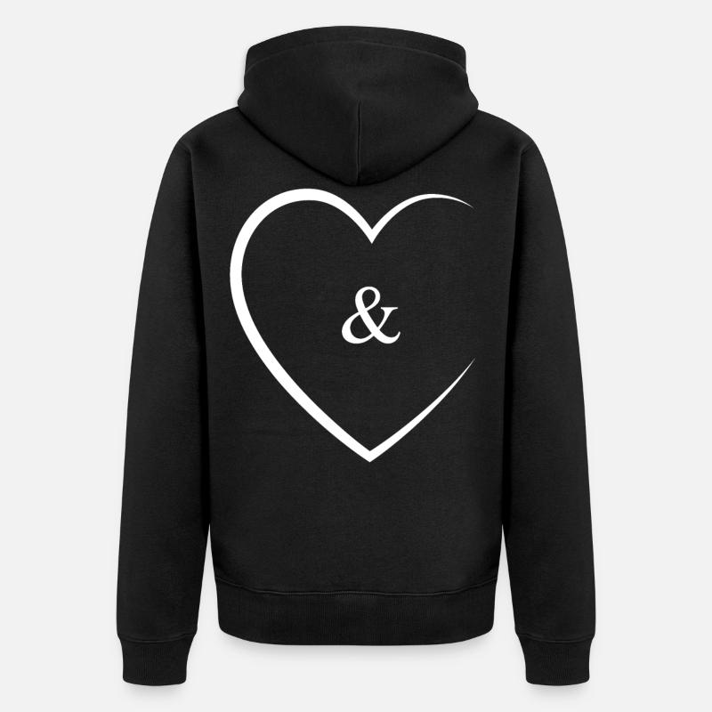 & et le signe mariage - Veste à capuche bio Premium Unisexe - noir