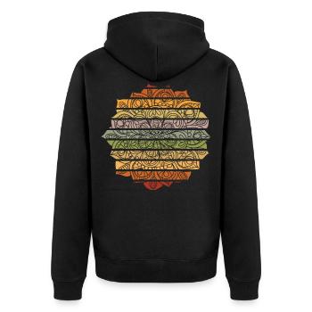 Mandala Fleur de Lotus - Veste à capuche bio Premium Unisexe - noir - Dos - Nico (187cm)