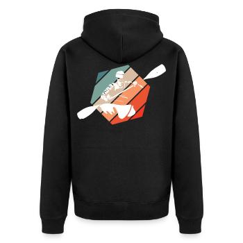 canoe - Unisex Premium Organic Zip Hoodie - black - Back - Nico (187cm)
