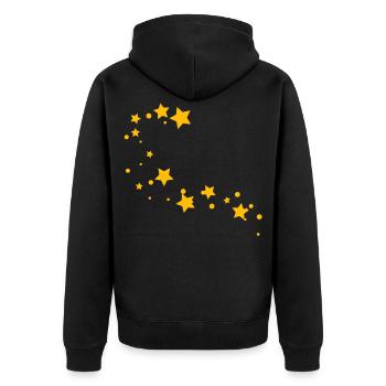 Étoile filante - Veste à capuche bio Premium Unisexe - noir - Dos - Nico (187cm)