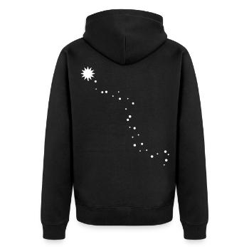 Sternen Nacht - Unisex Premium Bio Zip Hoodie - Schwarz - Hinten - Nico (187cm)