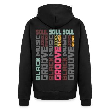 groove musique sauvage et musique soul ! coloré et rétro - Veste à capuche bio Premium Unisexe - noir - Dos - Nico (187cm)