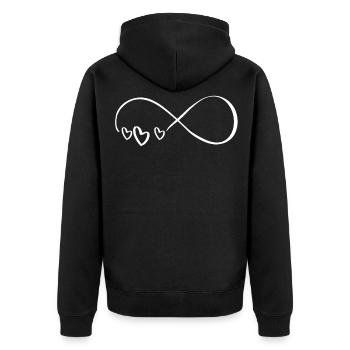 Cœur Amour Infinité - Veste à capuche bio Premium Unisexe - noir - Dos - Nico (187cm)
