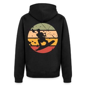Wakeboard Wakeboarder - Unisex Premium Bio Zip Hoodie - Schwarz - Hinten - Nico (187cm)