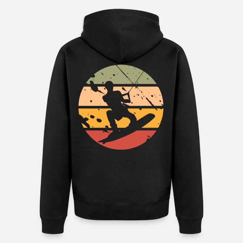 Wakeboard Wakeboarder - Unisex Premium Bio Zip Hoodie - Schwarz