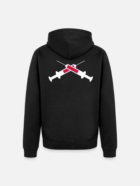 syringe - Unisex Premium Organic Zip Hoodie - black