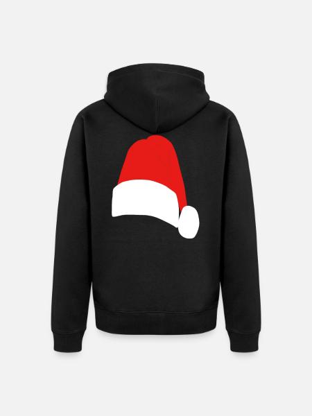 Christmas Nicholas Cap - Unisex Premium Organic Zip Hoodie - black