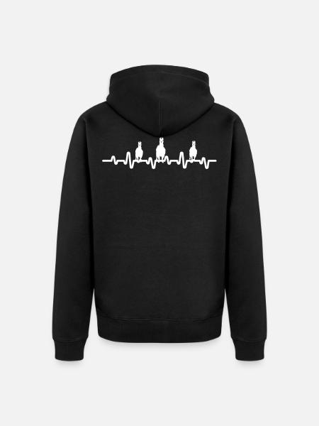 Lama heartbeat - Unisex Premium Organic Zip Hoodie - black