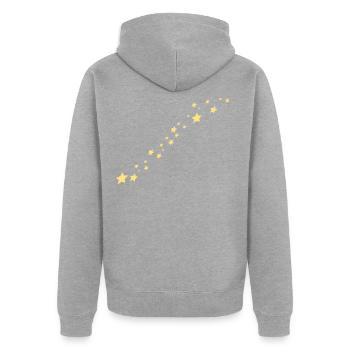 Étoile filante - Veste à capuche bio Premium Unisexe - gris chiné - Dos - Nico (187cm)