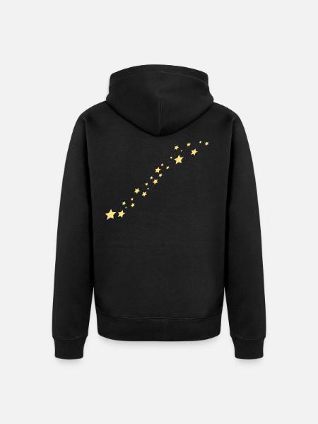 shooting star - Unisex Premium Organic Zip Hoodie - black