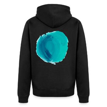 Kreis Aquarell - Unisex Premium Bio Zip Hoodie - Schwarz - Hinten - Nico (187cm)