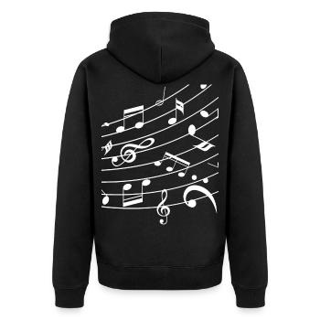 sheet music - Unisex Premium Organic Zip Hoodie - black - Back - Nico (187cm)