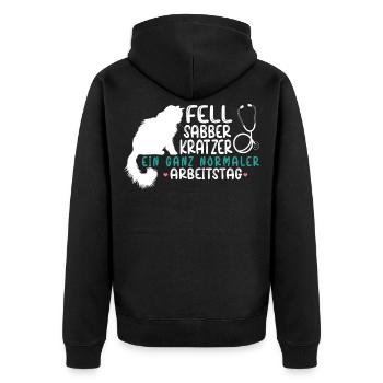 Ein ganz normaler Arbeitstag Tierazrt Traumberuf - Unisex Premium Bio Zip Hoodie - Schwarz - Hinten - Nico (187cm)