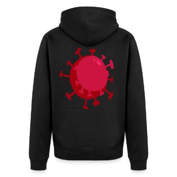 Virus de la couronne rouge - Veste à capuche bio Premium Unisexe - noir - Dos - Nico (187cm)