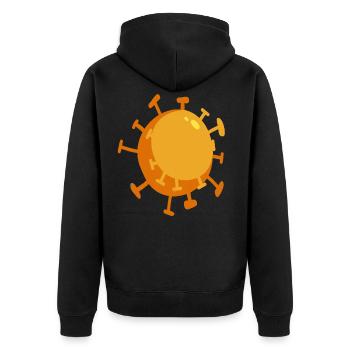 Corona Virus Pattern Pandemic - Unisex Premium Organic Zip Hoodie - black - Back - Nico (187cm)