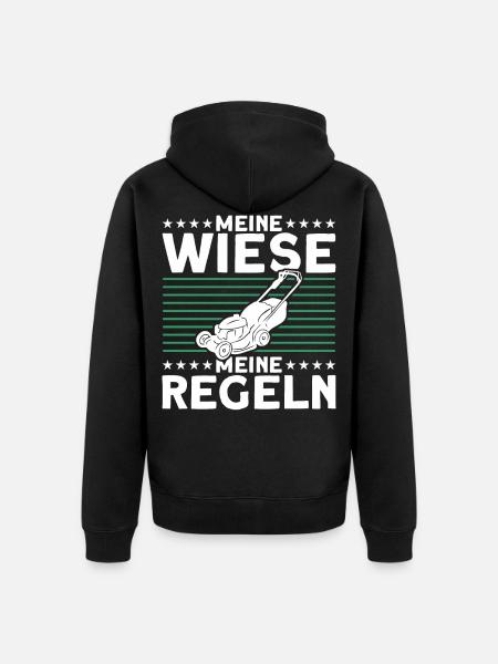 Wiese Rasen Rasenmäher - Unisex Premium Bio Zip Hoodie - Schwarz