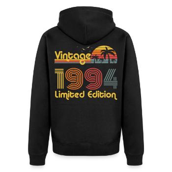 1994 Year of birth - Unisex Premium Organic Zip Hoodie - black - Back - Nico (187cm)