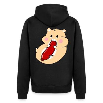 Hamster au salami - Veste à capuche bio Premium Unisexe - noir - Dos - Nico (187cm)