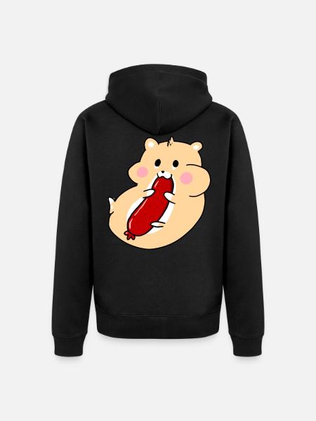 Hamster au salami - Veste à capuche bio Premium Unisexe - noir