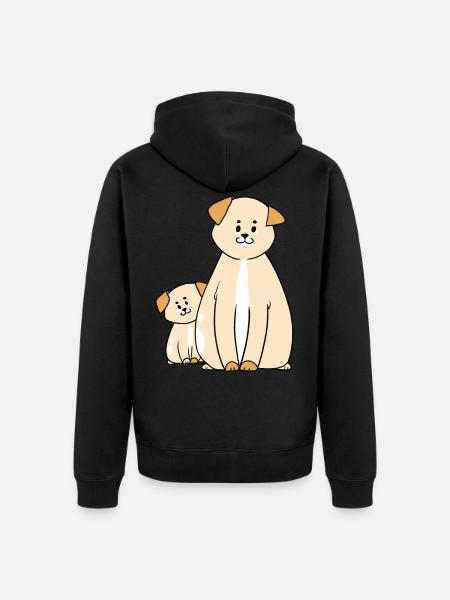 Chien chiot chiot - Veste à capuche bio Premium Unisexe - noir