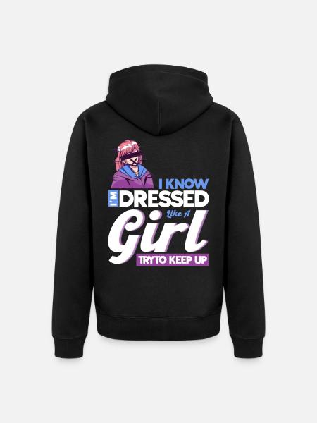 Crossdressing Anime Femboy - Unisex Premium Organic Zip Hoodie - black