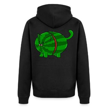 Pastèque Kater - Chat Melon - Fruits - Veste à capuche bio Premium Unisexe - noir - Dos - Nico (187cm)