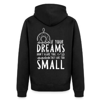 Attrape-rêves ésotériques de yoga - Veste à capuche bio Premium Unisexe - noir - Dos - Nico (187cm)