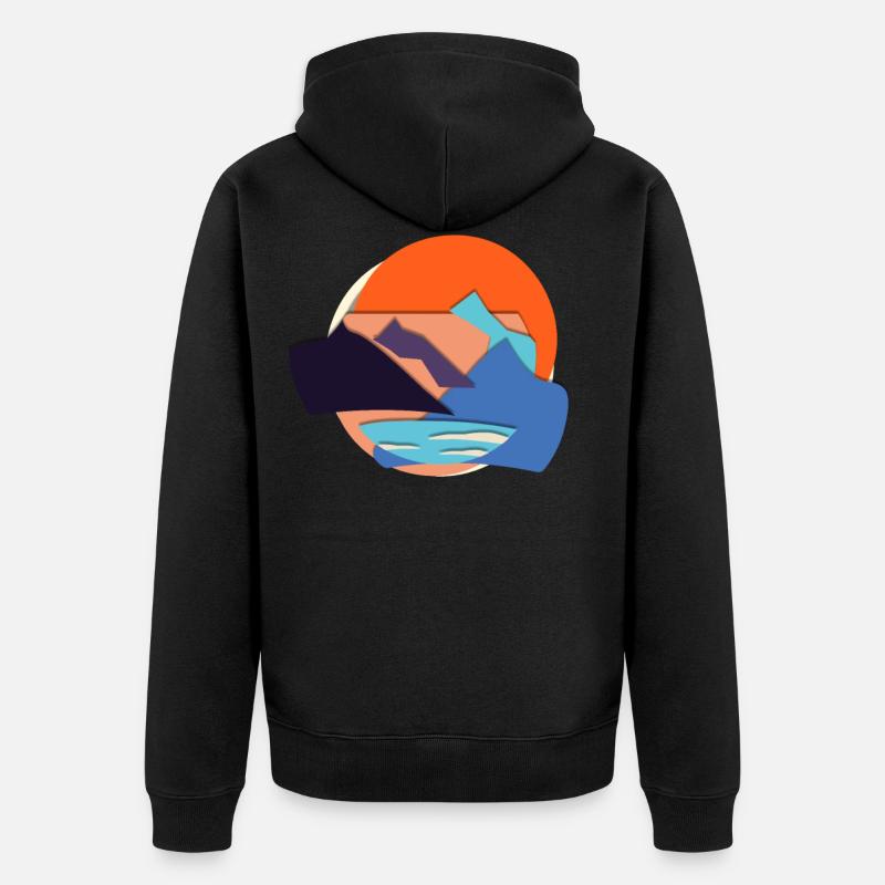 Abstrakt - Unisex Premium Bio Zip Hoodie - Schwarz