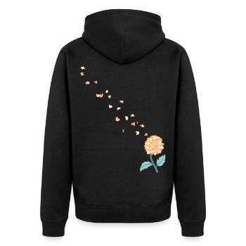 Fleur - Veste à capuche bio Premium Unisexe - noir - Dos - Nico (187cm)