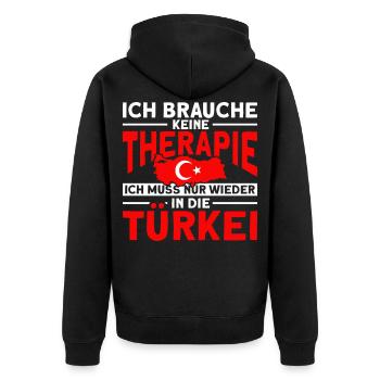 Istanbul Trabzon Türkei Urlaub Göktürk - Unisex Premium Bio Zip Hoodie - Schwarz - Hinten - Nico (187cm)