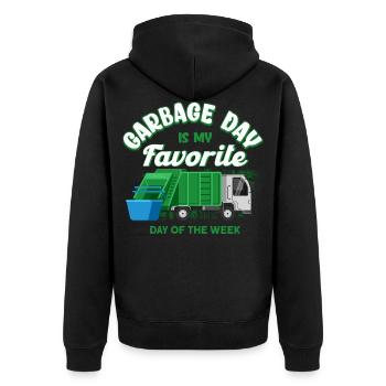 Camion poubelle anniversaire - Veste à capuche bio Premium Unisexe - noir - Dos - Nico (187cm)