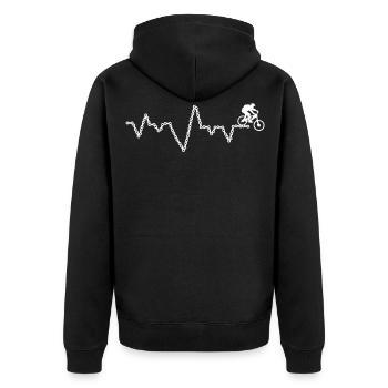 Mountain bike bike with chain - Unisex Premium Organic Zip Hoodie - black - Back - Nico (187cm)