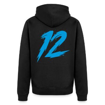 12 - Unisex Premium Organic Zip Hoodie - black - Back - Nico (187cm)