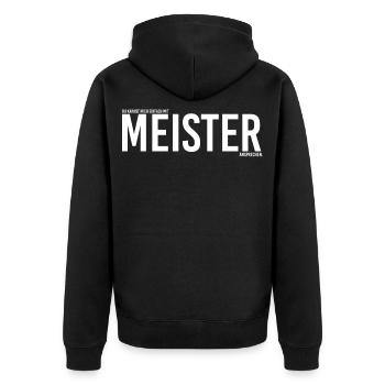 Meister 2021 - Unisex Premium Bio Zip Hoodie - Schwarz - Hinten - Nico (187cm)