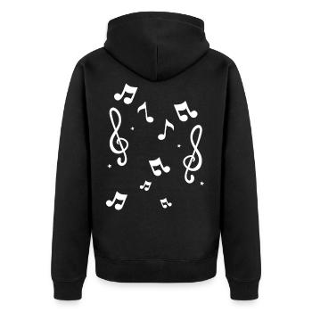 Musique Notes musicales - Veste à capuche bio Premium Unisexe - noir - Dos - Nico (187cm)