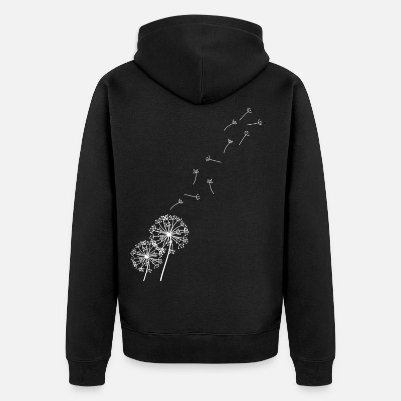 Löwenzahn Pusteblume - Unisex Premium Bio Zip Hoodie - Schwarz