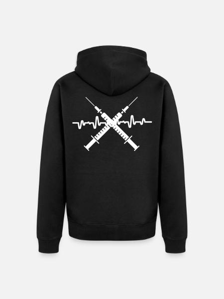 Seringue médicale croisée - Veste à capuche bio Premium Unisexe - noir