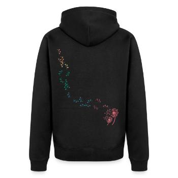 Pusteblume Blume des Lebens Chakra - Unisex Premium Bio Zip Hoodie - Schwarz - Hinten - Nico (187cm)