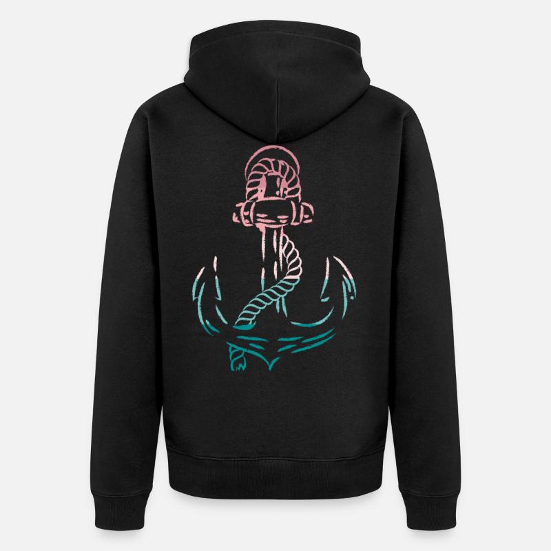 Ancre mer mer - Veste à capuche bio Premium Unisexe - noir