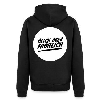 GUCK NICHT SO ICH BIN KFZ MECHANIKER - Unisex Premium Bio Zip Hoodie - Schwarz - Hinten - Nico (187cm)