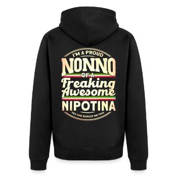 grand-père grand-père vintage grand-père - Veste à capuche bio Premium Unisexe - noir - Dos - Nico (187cm)
