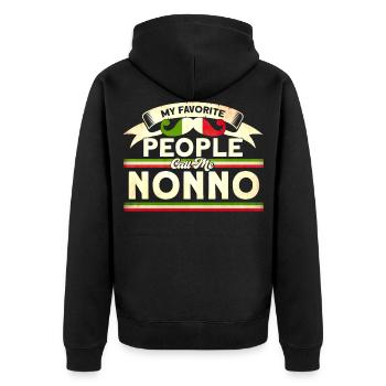 Grand-père grand-père vintage grand-père - Veste à capuche bio Premium Unisexe - noir - Dos - Nico (187cm)