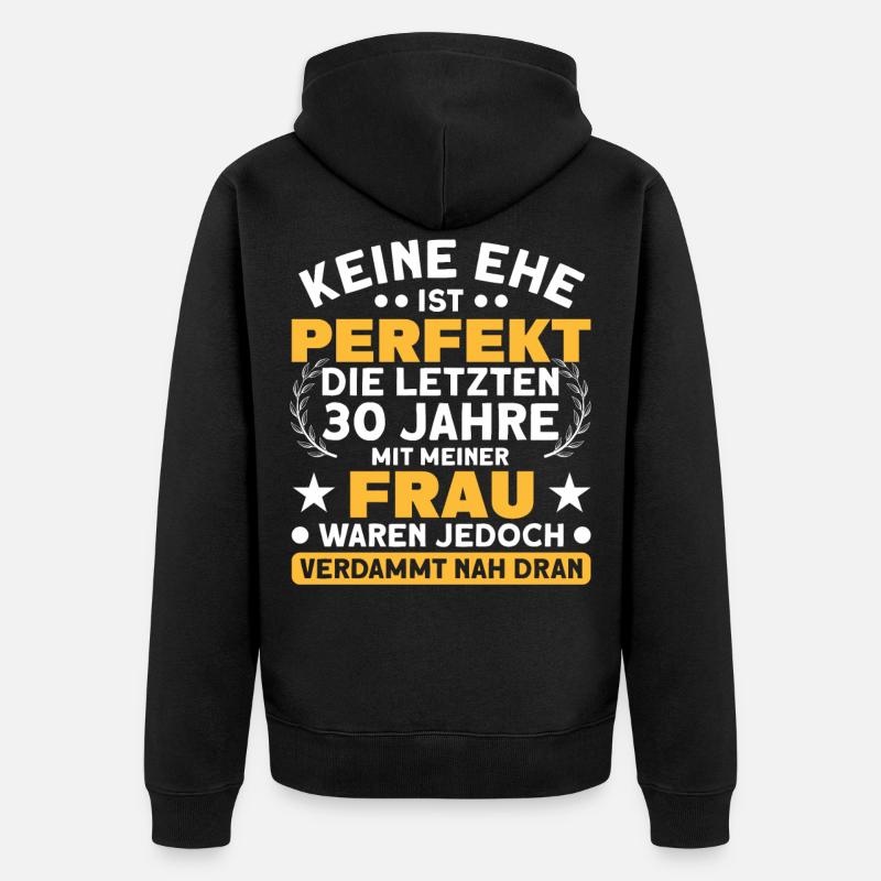 Ehepaar 30. Hochzeitstag Perlenhochzeit - Unisex Premium Bio Zip Hoodie - Schwarz