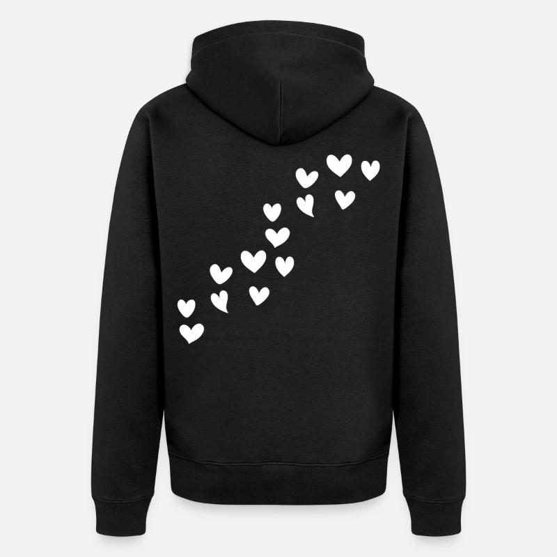 Cœurs - Veste à capuche bio Premium Unisexe - noir