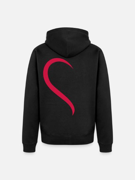 Half heart - Unisex Premium Organic Zip Hoodie - black